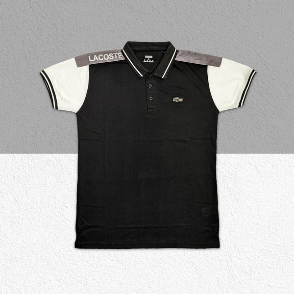 Lacoste Grey Shoulder Black Polo T-Shirt