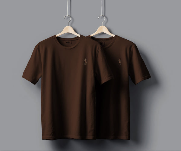 Polo Round Neck Half sleeves Dark Brown T-Shirts